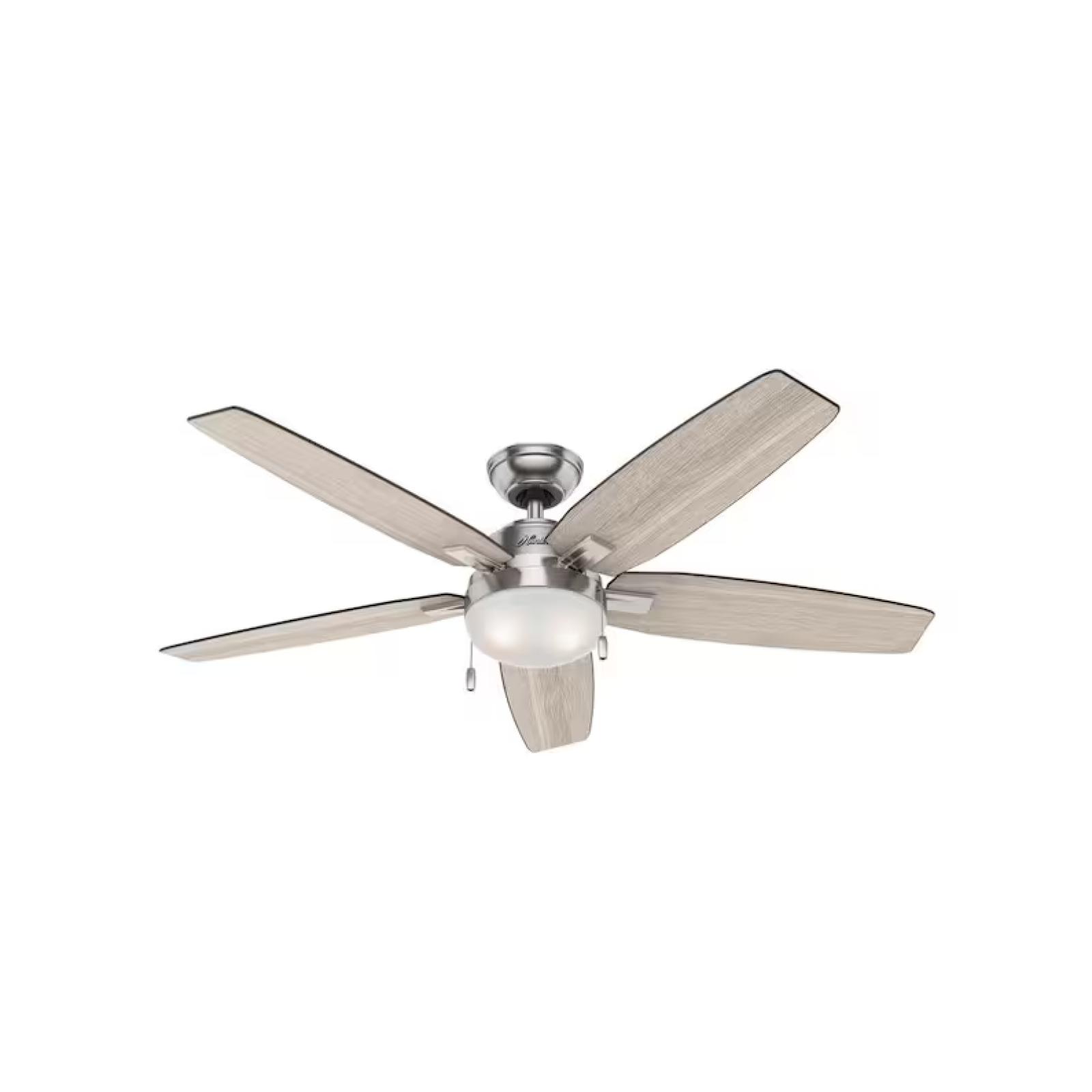 DALLAS LOCATION - Hunter Antero 54 in. LED Indoor Brushed Nickel Ceiling Fan with Light PALLET -(35 UNITS)