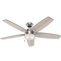 DALLAS LOCATION - Hunter Antero 54 in. LED Indoor Brushed Nickel Ceiling Fan with Light PALLET -(35 UNITS)