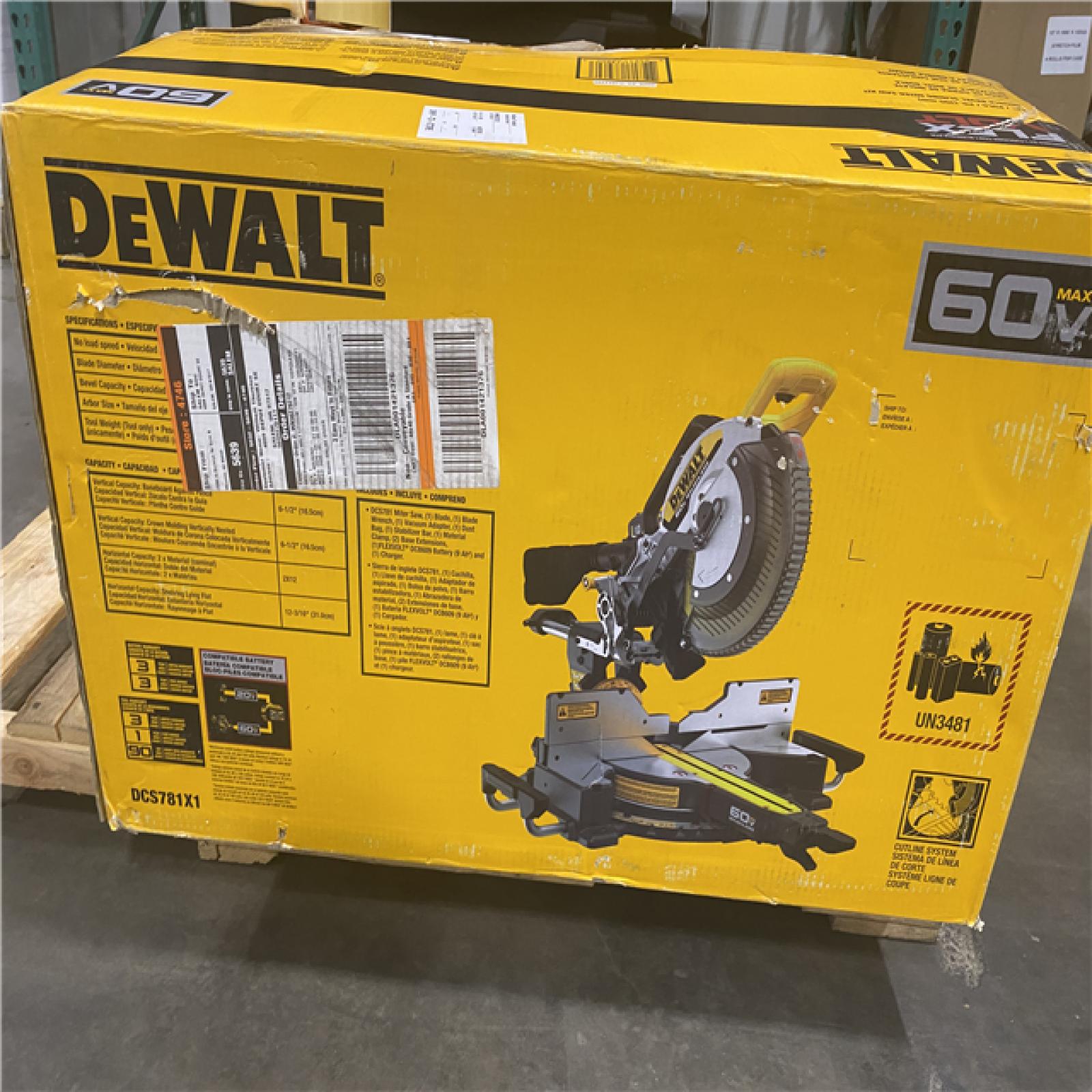 As-Is- DEWALT 60V Lithium-Ion 12 in. Cordless Sliding Miter Saw Kit with 9.0Ah Battery Pack