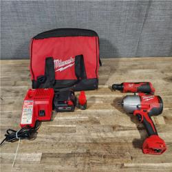 HOUSTON LOCATION - AS-IS Milwaukee 12/18V Lithium-Ion Cordless 3/8 in. Ratchet and 1/2 in. High Torque Impact Wrench with Friction Ring Combo Kit
