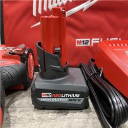 AS-IS Milwaukee FUEL 12V Li-Ion Brushless Cordless Stubby 3/8 in. Impact Wrench Kit