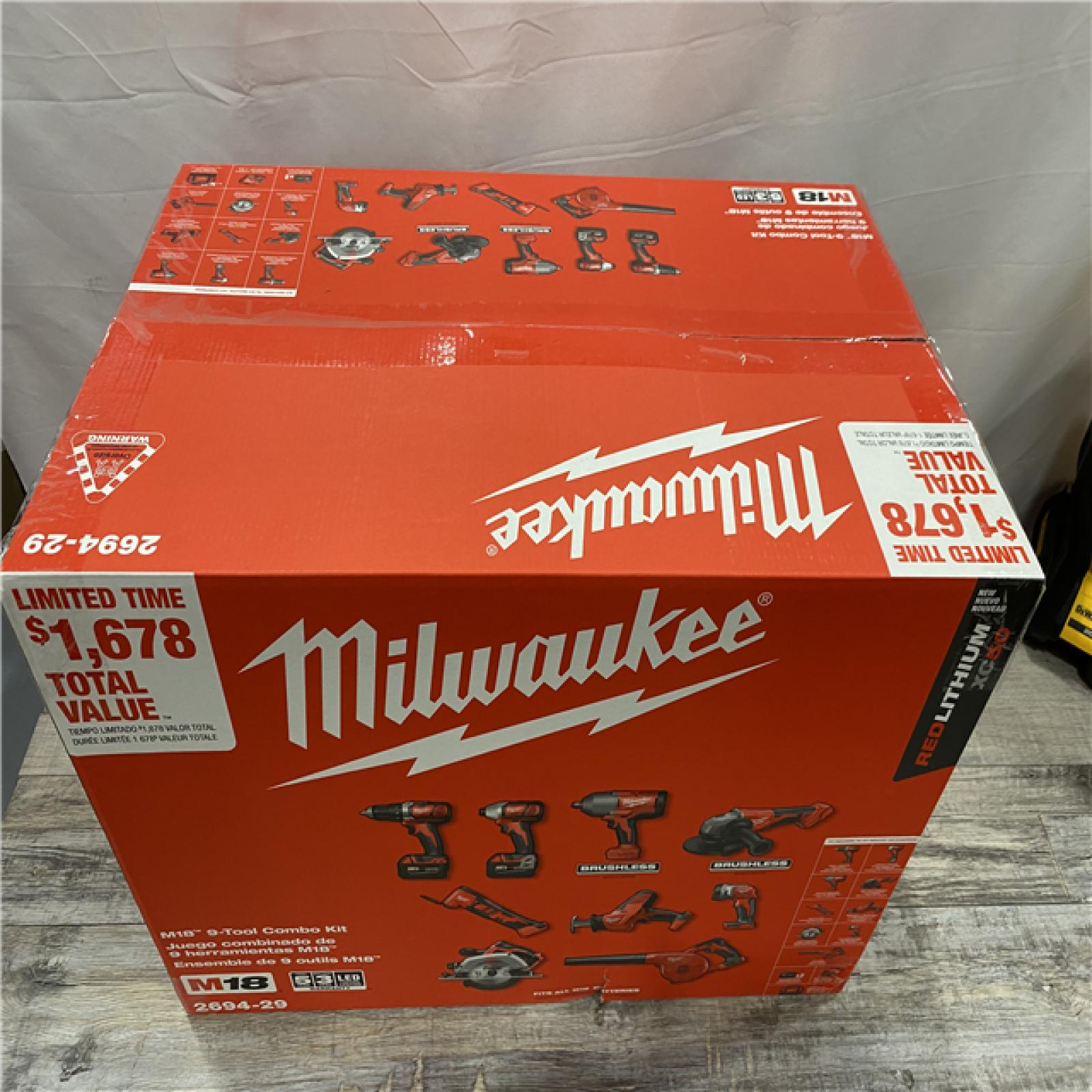NEW - Milwaukee 18-Volt Lithium-Ion Cordless (9-Tool) Combo Kit