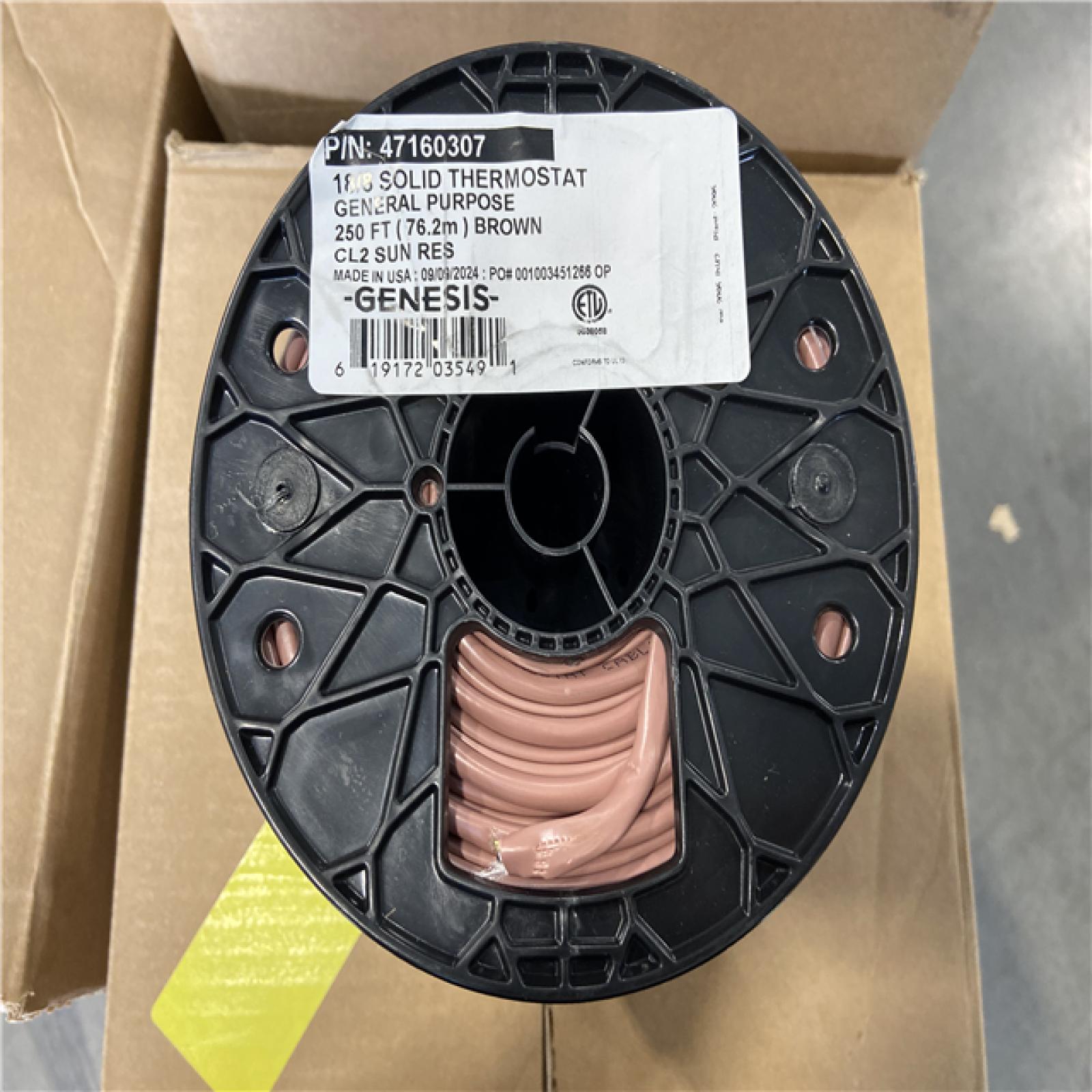 DALLAS LOCATION - Genesis Cable 47120307 HVAC Solid Thermostat & Control Wire 18 AWG, 4 Wire , Sold Per 250 Feet, 32 (BOXES)