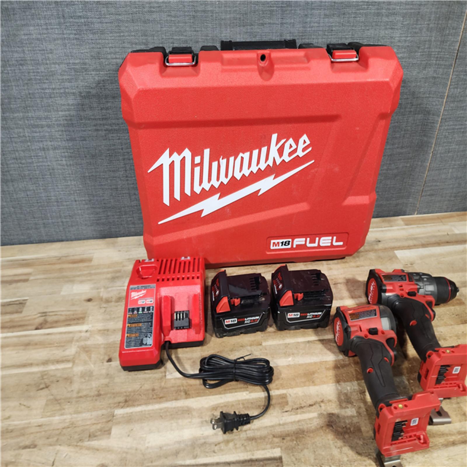 HOUSTON LOCATION - AS - IS Milwaukee FUEL 18V Lithium-Ion Brushless Cordless Hammer Drill and Impact Driver Combo Kit
