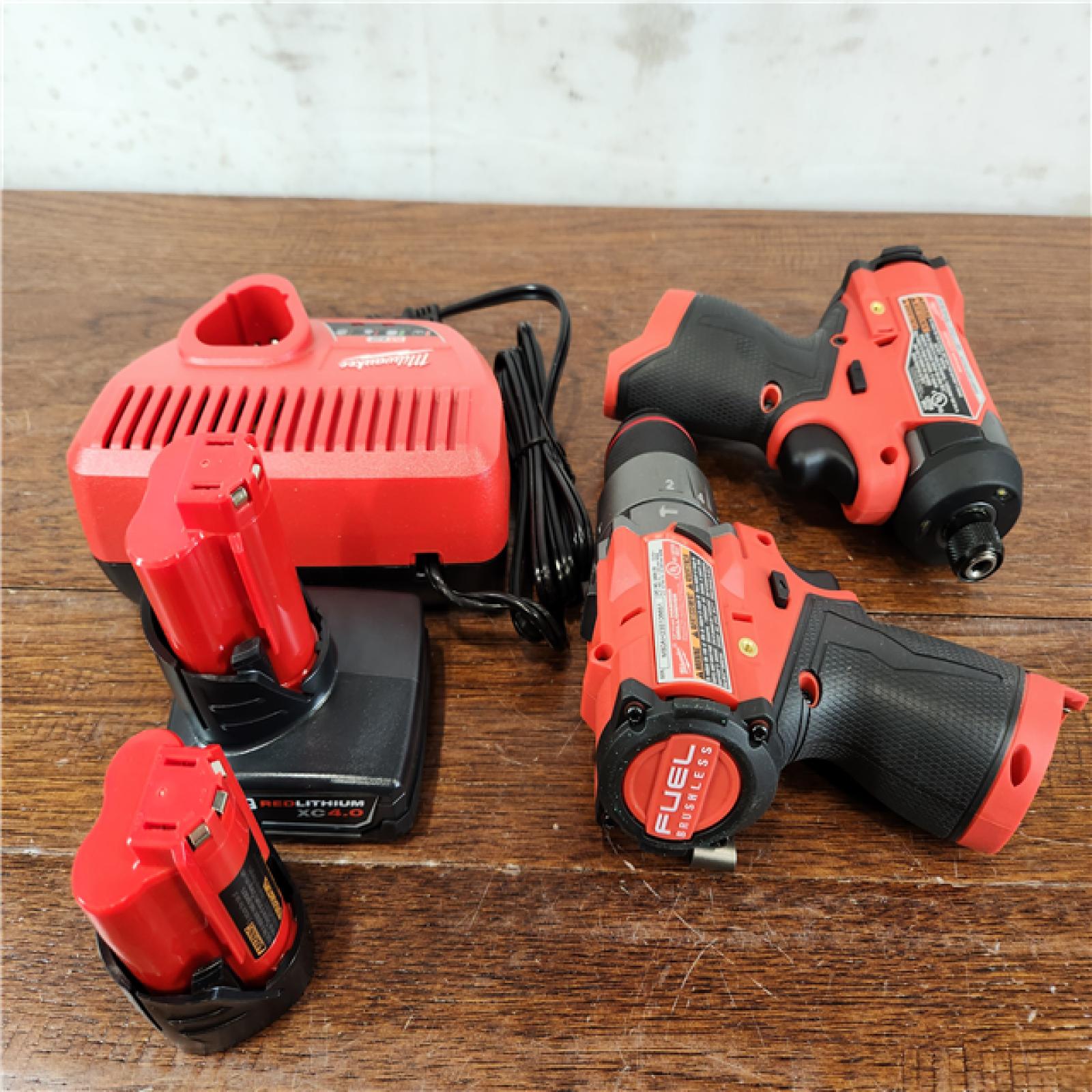 AS-IS Milwaukee M12 FUEL Brushless Cordless Hammer Drill and Impact Driver Combo Kit