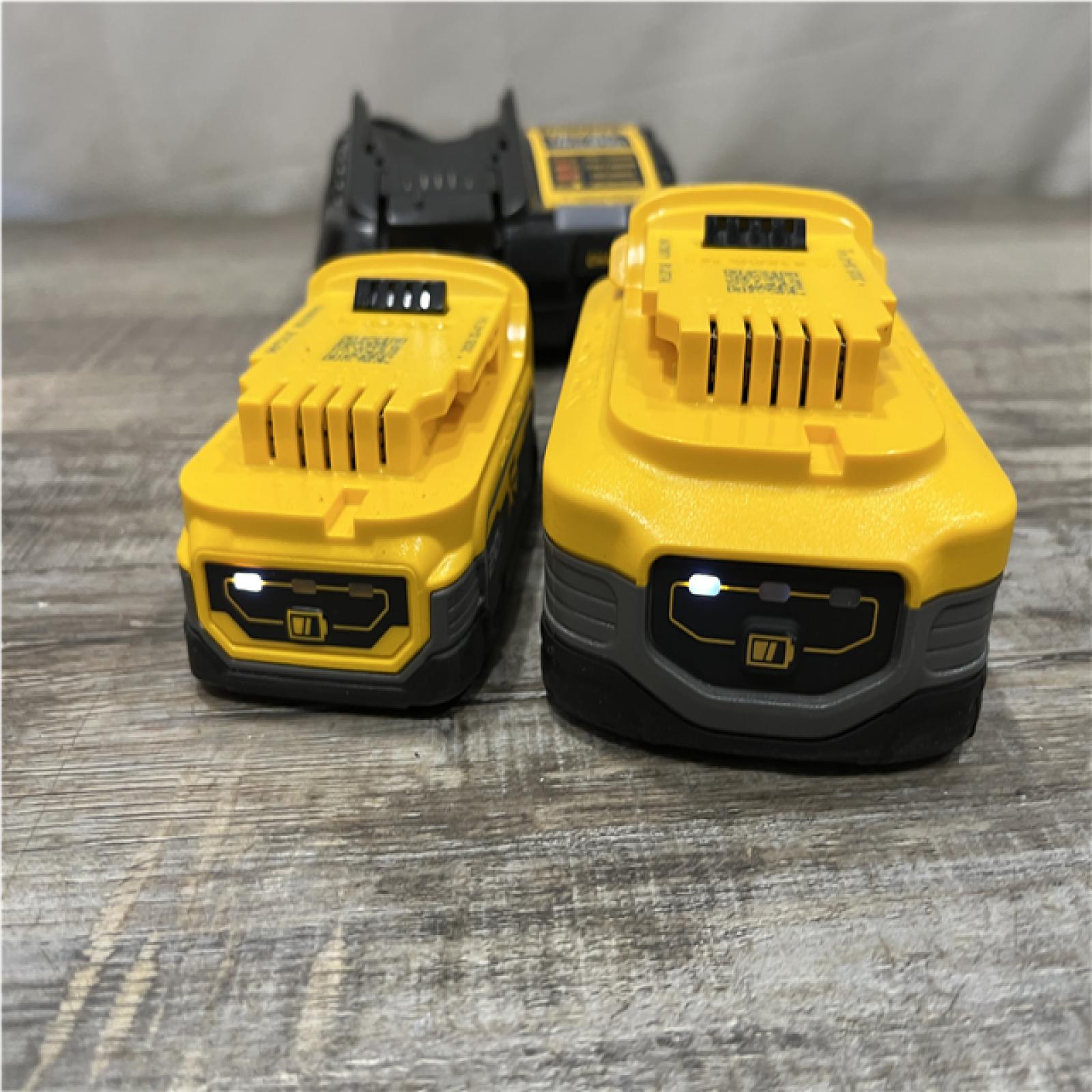 AS-IS DEWALT 20V MAX XR POWERSTACK Lithium-Ion Battery Starter Kit with 5.0Ah and 1.7Ah Batteries and Charger