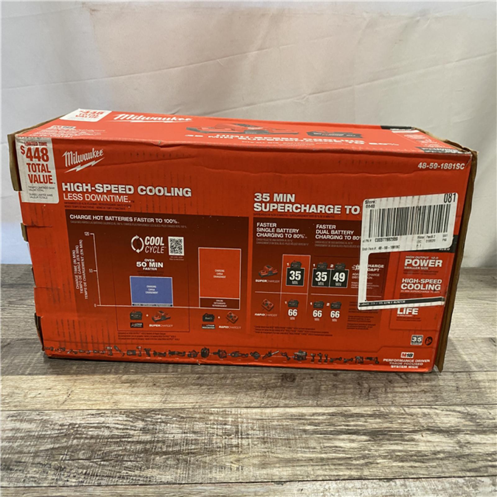NEW - Milwaukee 18V Lithium-Ion REDLITHIUM FORGE 8.0 Ah Battery Pack with 18V Dual Bay Simultaneous Super Charger