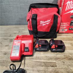 HOUSTON LOCATION - AS-IS Milwaukee M18 18V Lithium-Ion Brushless Cordless Compact Drill/Impact Combo Kit (2-Tool) W/(2) 2.0 Ah Batteries  Charger & Bag