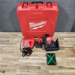 HOUSTON LOCATION - AS - IS Milwaukee 12-Volt Lithium-Ion Cordless Green 250 ft. 3-Plane Laser Level Kit