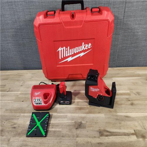 HOUSTON LOCATION - AS-IS (APPEARS LIKE NEW) M12 12-Volt Lithium-Ion Cordless Green 360-Degree Single Plane Laser Level Kit