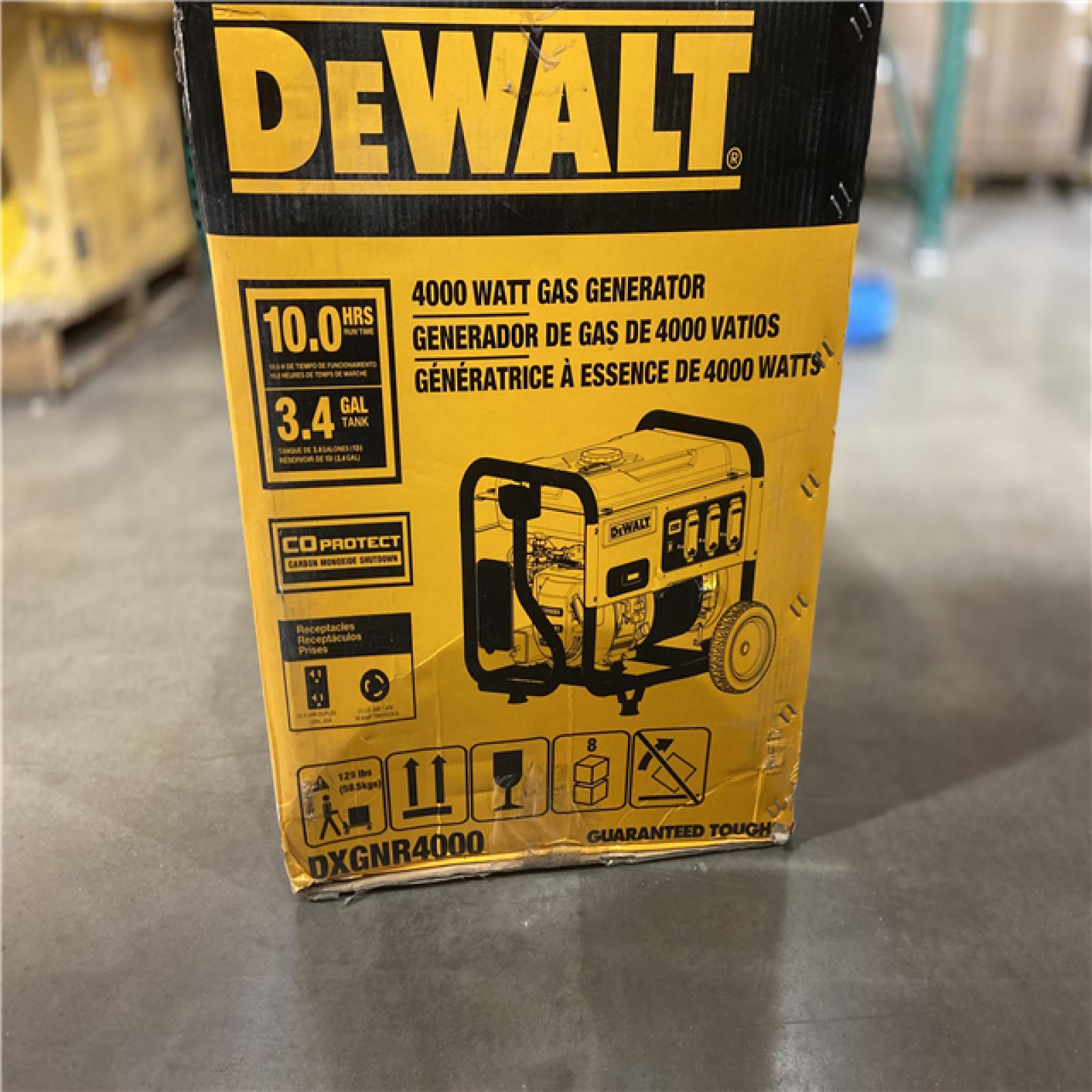 DALLAS LOCATION - DEWALT 4500 / 4000- Watt Gas Powered Portable Generator with Idle Control, Covered Outlets and CO Protect