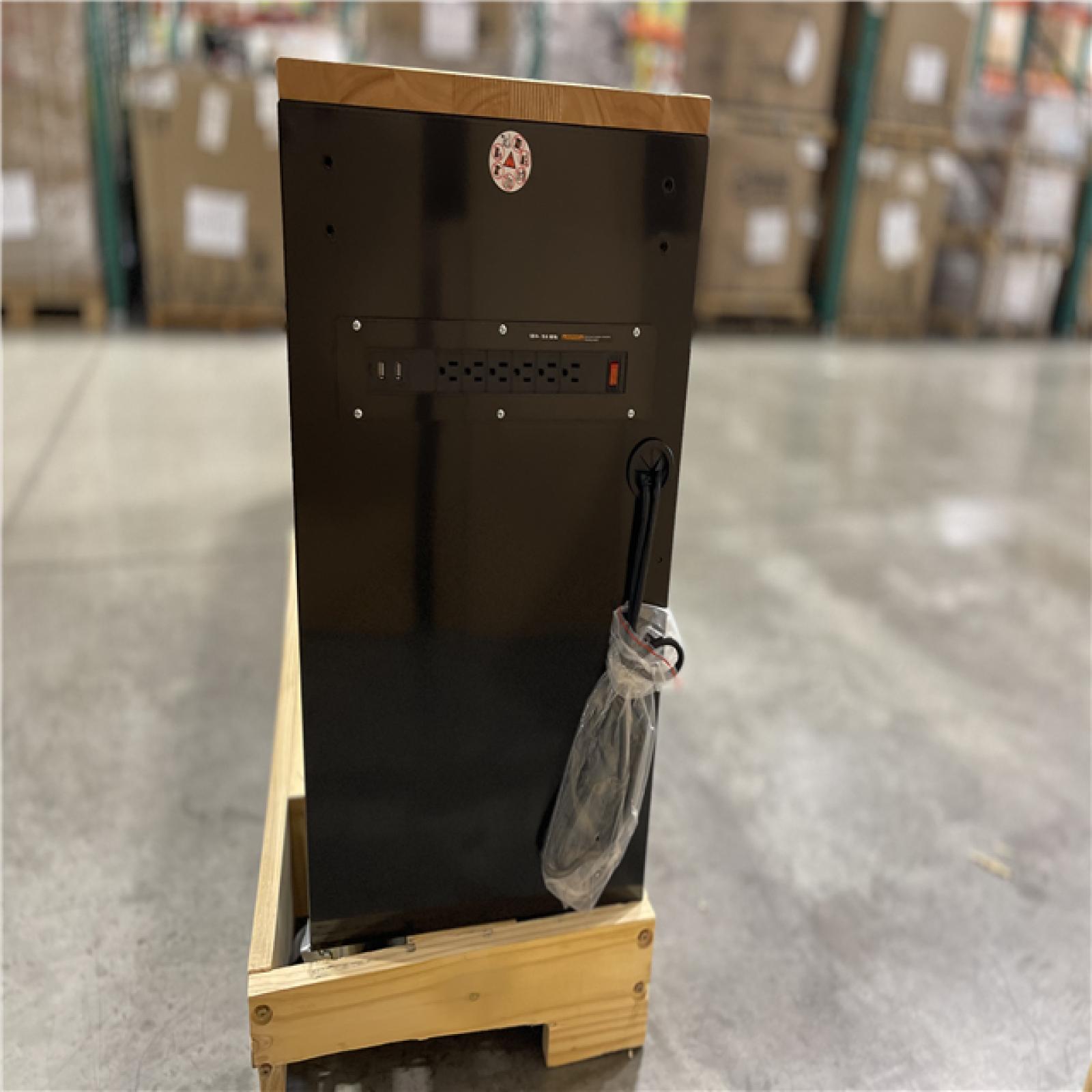 DALLAS LOCATION- Husky 84 in. W x 18 in. D 9-Drawer Mobile Workbench with Wood Top in Gloss Black