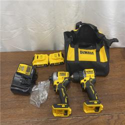 AS-IS DEWALT ATOMIC 20-Volt MAX Lithium-Ion Cordless Combo Kit (2-Tool) with (2) 2.0Ah Batteries, Charger and Bag