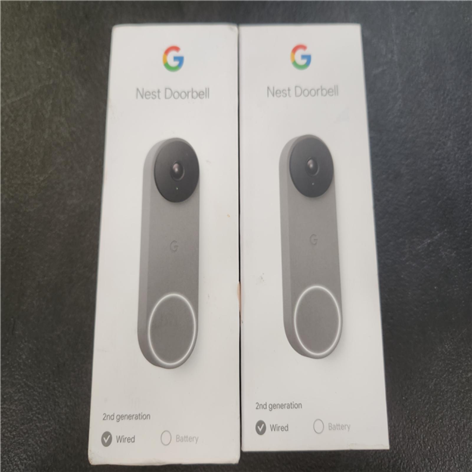 Phoenix AS-IS Google Nest Doorbell (Wired  2nd Gen) - Smart Wi-Fi Video Doorbell Camera (2-Pack)