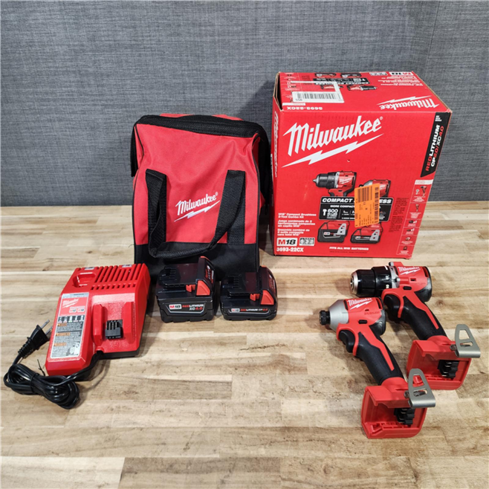 HOUSTON LOCATION - AS-IS Milwaukee 18-Volt Lithium-Ion Brushless Cordless Compact Hammer Drill/Impact Combo Kit