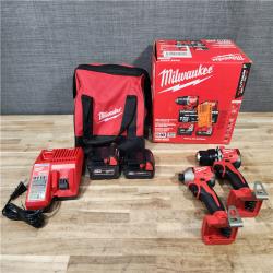 HOUSTON LOCATION - AS-IS Milwaukee 18-Volt Lithium-Ion Brushless Cordless Compact Hammer Drill/Impact Combo Kit