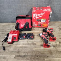 HOUSTON LOCATION - AS-IS Milwaukee 18V Cordless Brushed 2-Tool Drill/Driver and Impact Driver Kit