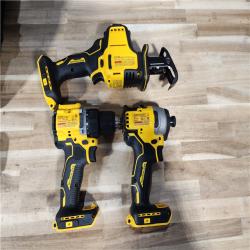 HOUSTON LOCATION - AS-IS DEWALT ATOMIC 20-Volt Lithium-Ion Cordless Brushless (3-Tool) Combo Kit
