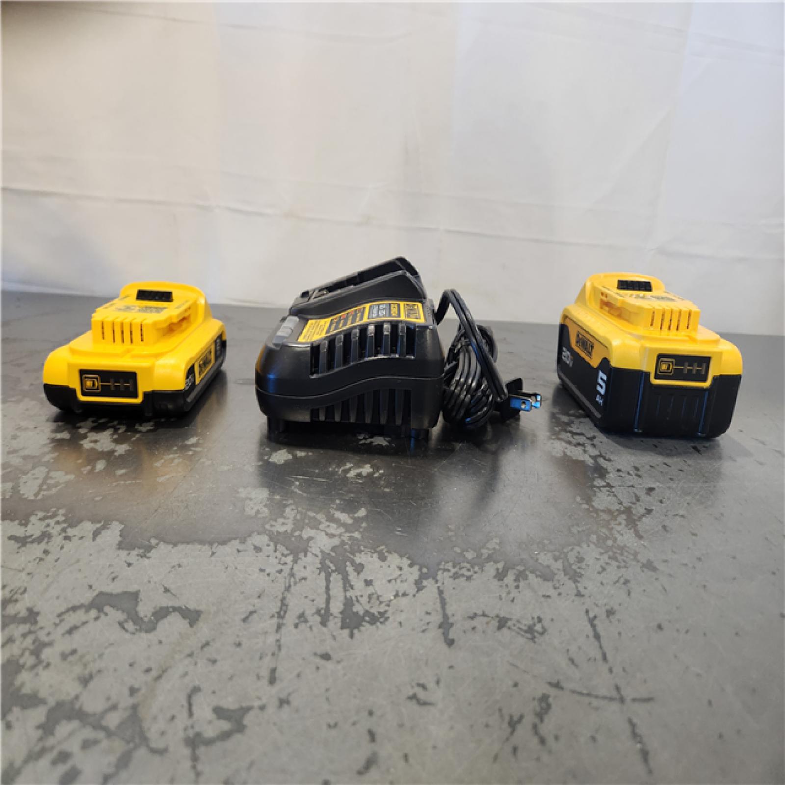 AS-IS- DEWALT 20V MAX Lithium-Ion Battery Kit with 5.0Ah and 2.0Ah Battery and Charger