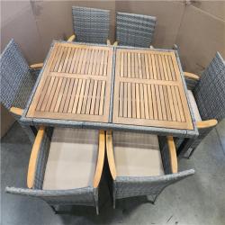 Phoenix Location 7-Piece Out Door Wicker Table and Chairs