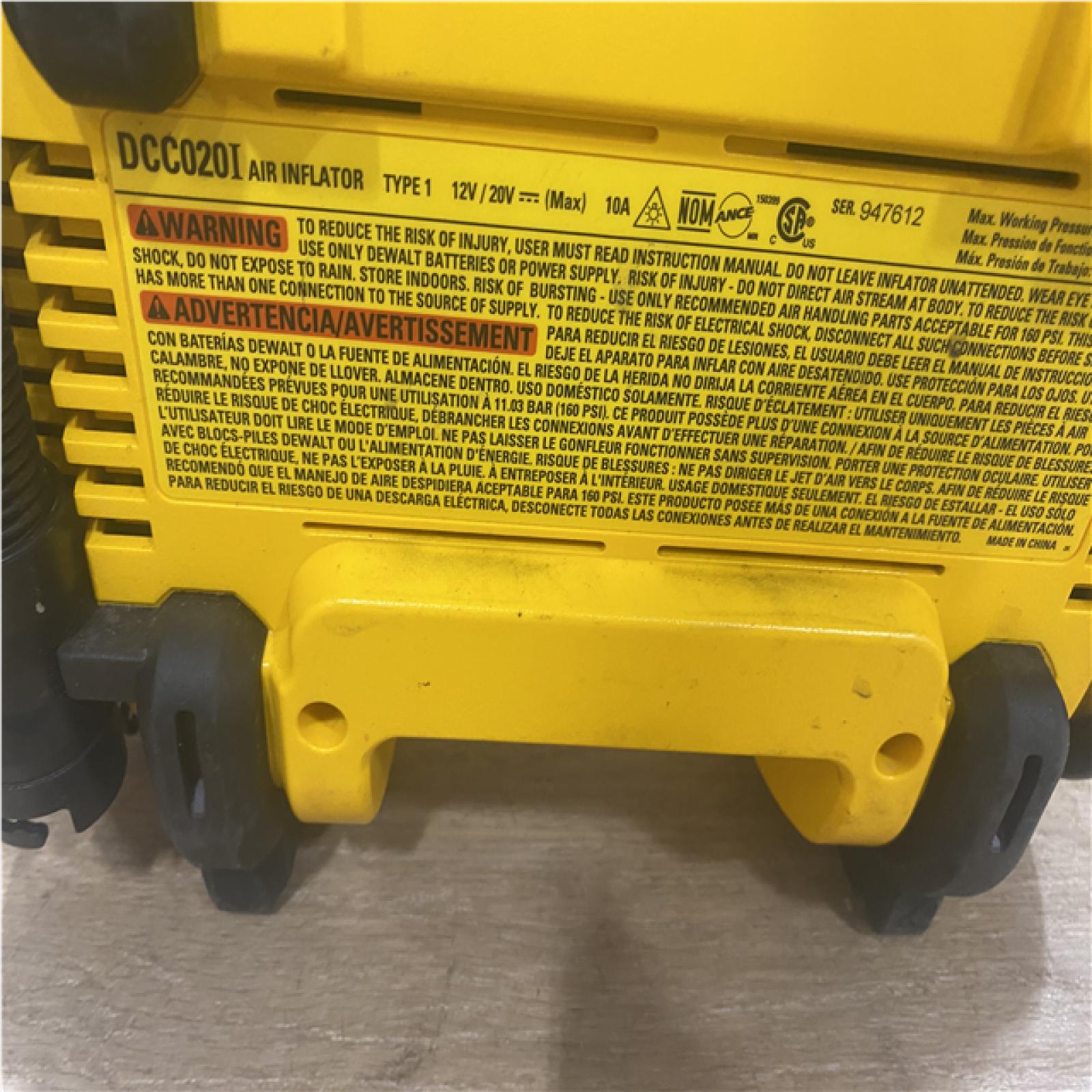 AS-IS DEWALT 20V MAX Cordless Electric Portable Inflator (Tool Only)