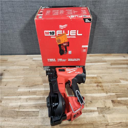 HOUSTON LOCATION - AS-IS (APPEARS LIKE NEW) Milwaukee M18 FUEL 18-Volt Lithium-Ion Brushless Cordless Coil Roofing Nailer (Tool Only)