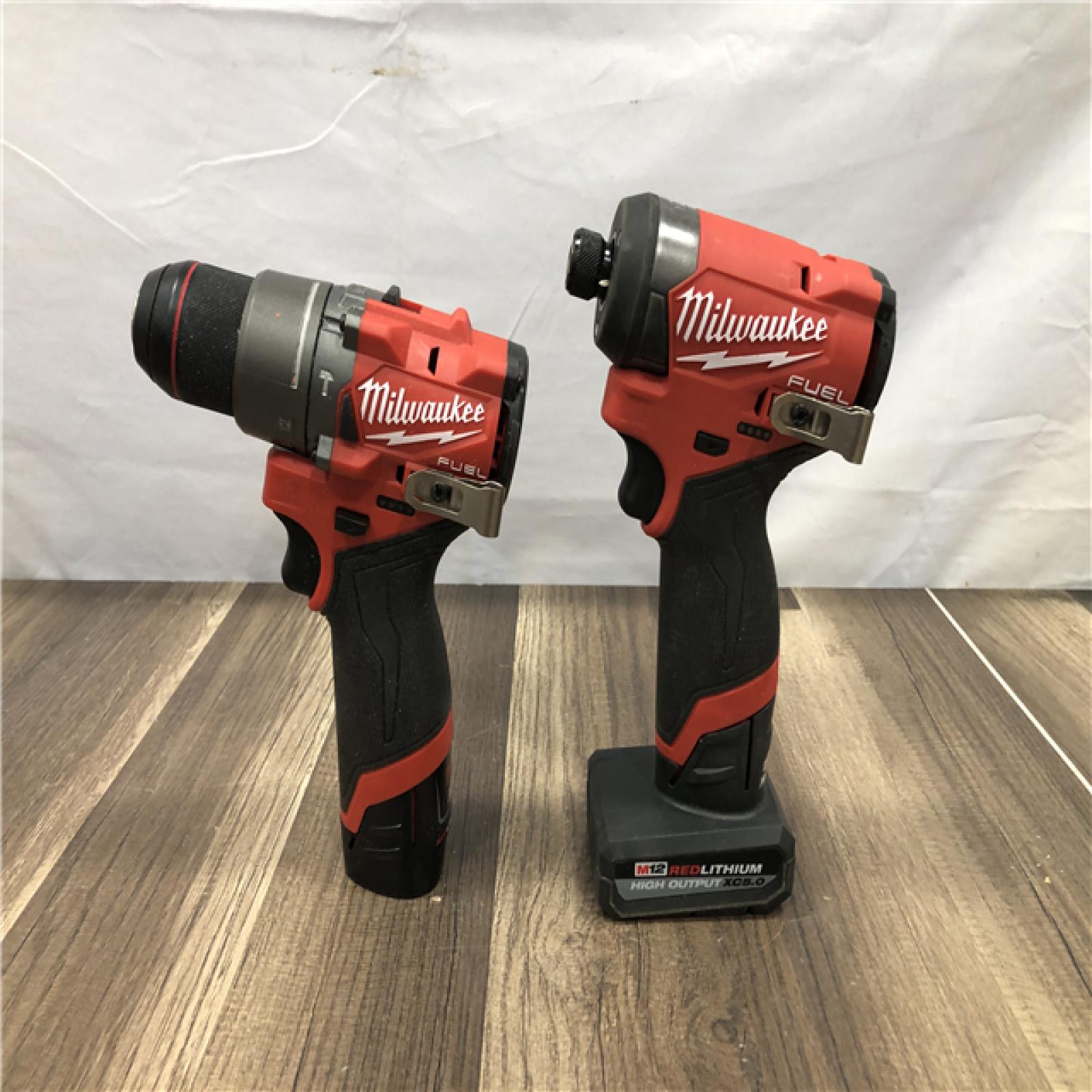 AS-IS Milwaukee FUEL 12-Volt Lithium-Ion Brushless Cordless Hammer Drill and Impact Driver Combo Kit