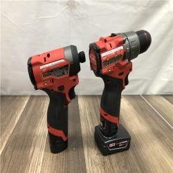 AS-IS Milwaukee FUEL 12-Volt Lithium-Ion Brushless Cordless Hammer Drill and Impact Driver Combo Kit
