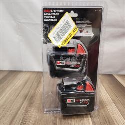 AS-IS- Milwaukee M18 18-Volt Lithium-Ion XC Extended Capacity 5.0 Ah Battery Pack (2-Pack)