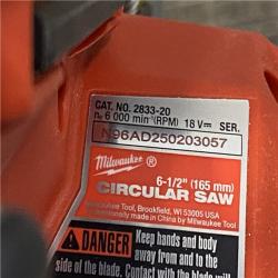 AS-IS Milwaukee FUEL 18V Lithium-Ion Brushless Cordless 6-1/2 in. Circular Saw (Tool-Only)