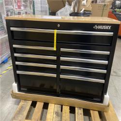 DALLAS LOCATION -Husky Tool Storage 46 in. W x 18 in. D 9-Drawer Mobile Workbench Cabinet in Gloss Black