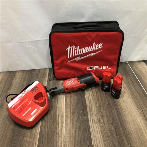AS-IS Milwaukee FUEL 12V Lithium-Ion Brushless Cordless High Speed 3/8 in. Ratchet Kit