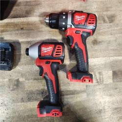 HOUSTON LOCATION - AS-IS Milwaukee 18V Cordless Brushed 2 Tool Drill/Driver and Impact Driver Kit