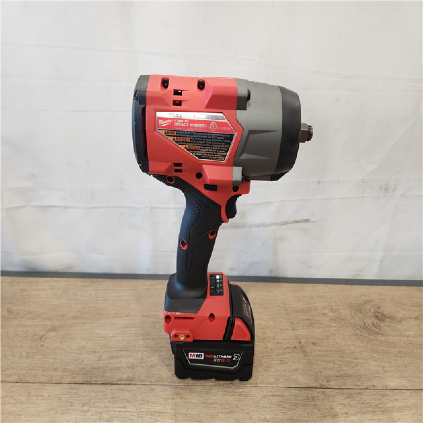AS-IS- Milwaukee FUEL 18V Lithium-Ion Brushless Cordless 1/2 in. Impact Wrench w/Friction Ring Kit