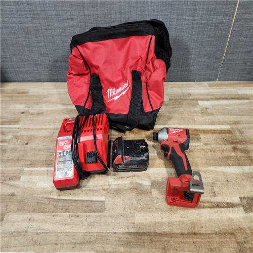 HOUSTON LOCATION - AS - IS Milwaukee 18-Volt Lithium-Ion Compact Brushless Cordless 1/4 in. Impact Driver Kit