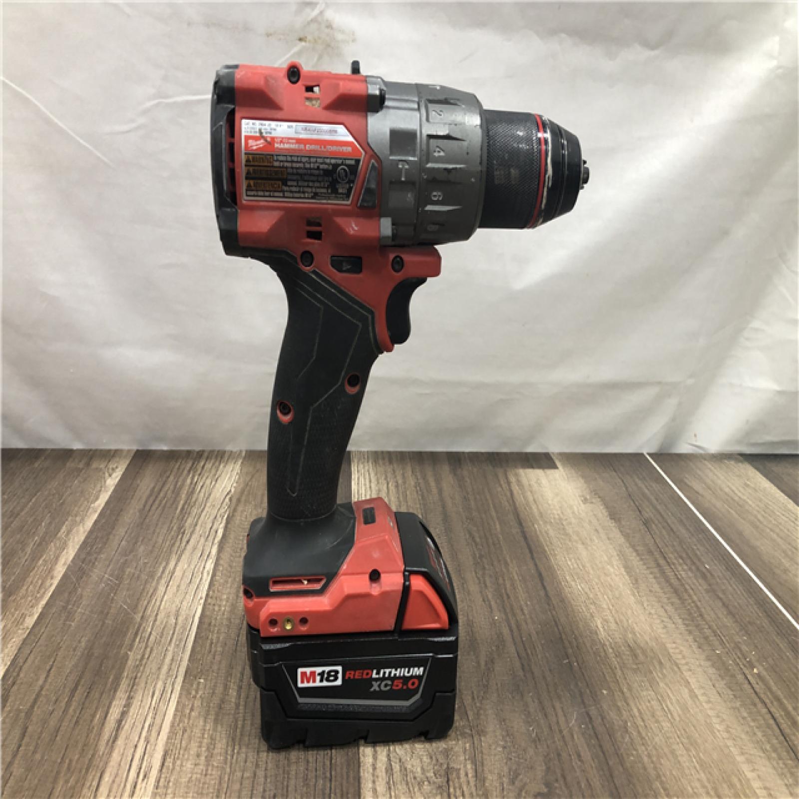 AS-IS Milwaukee M18 FUEL 18V Lithium-Ion Brushless Cordless 1/2 in. Hammer Drill Driver Kit