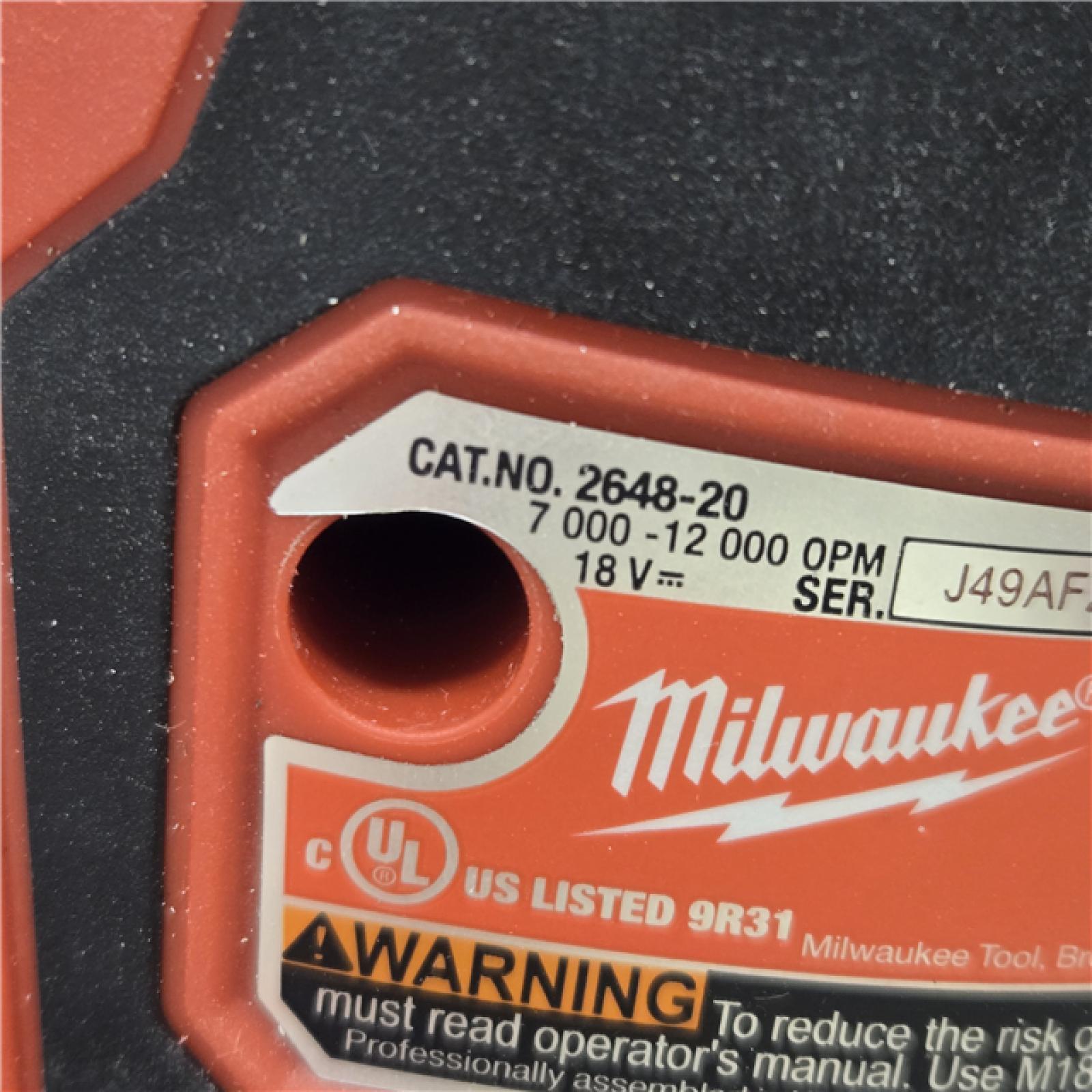 AS-IS Milwaukee 2648-20 - M18 18V 7000-12000 Opm Cordless Random Orbital Sander (Tool-Only)