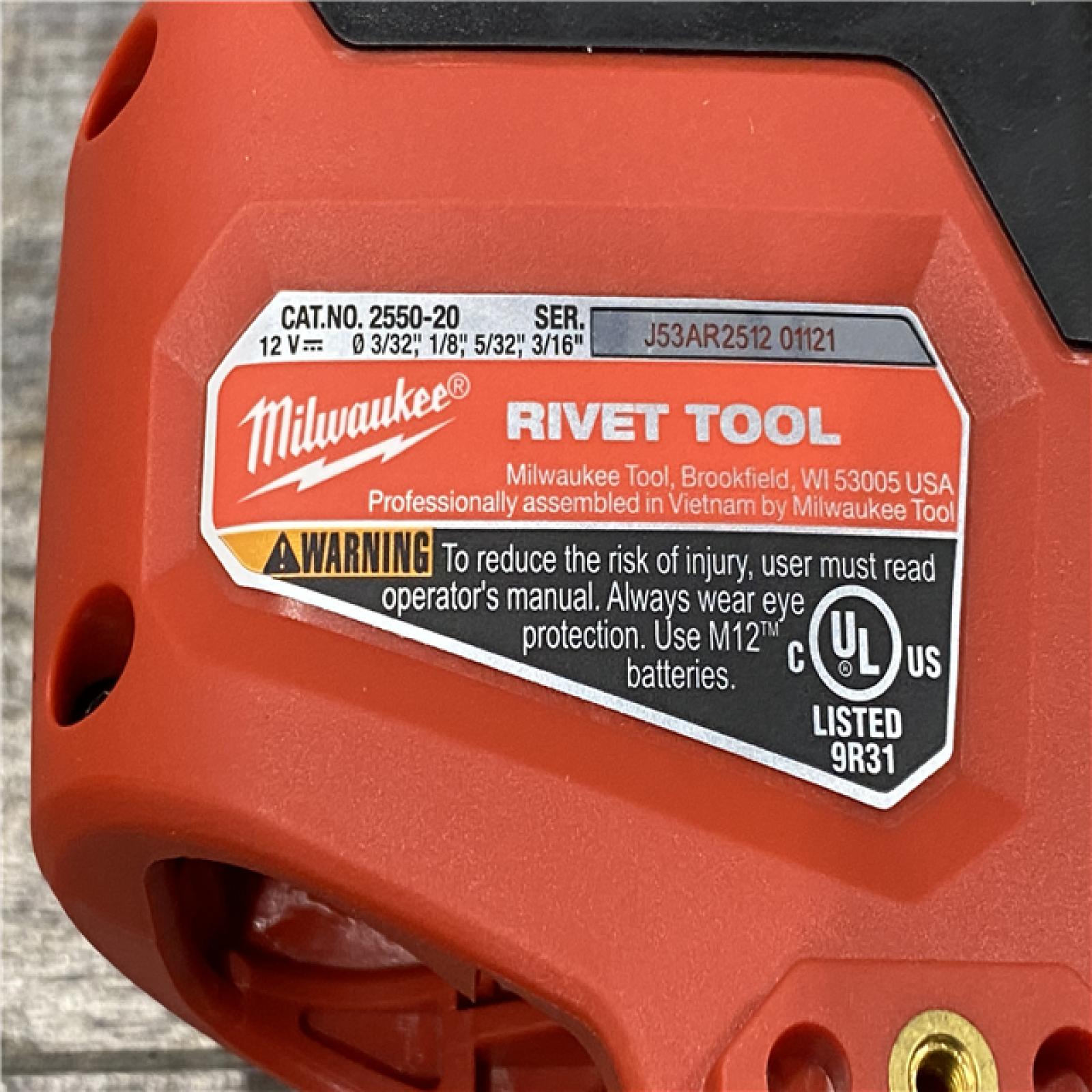 AS-IS Milwaukee 12-Volt Lithium-Ion Cordless Rivet Tool (Tool-Only)