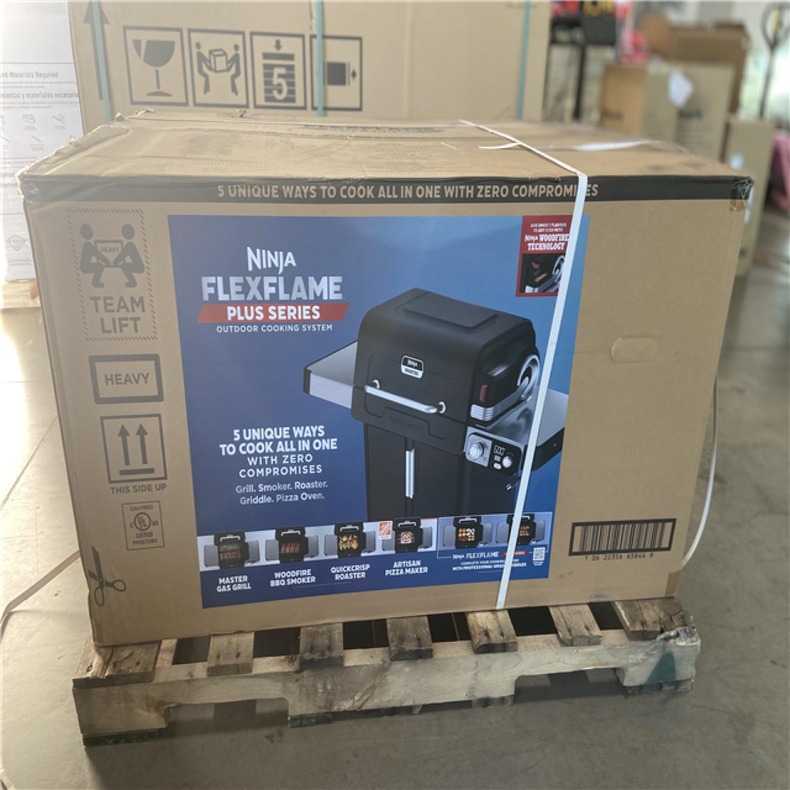 DALLAS LOCATION - NINJA FlexFlame Plus 3-Burner Outdoor Cooking BBQ  5-in-1 Propane and Electric Grill