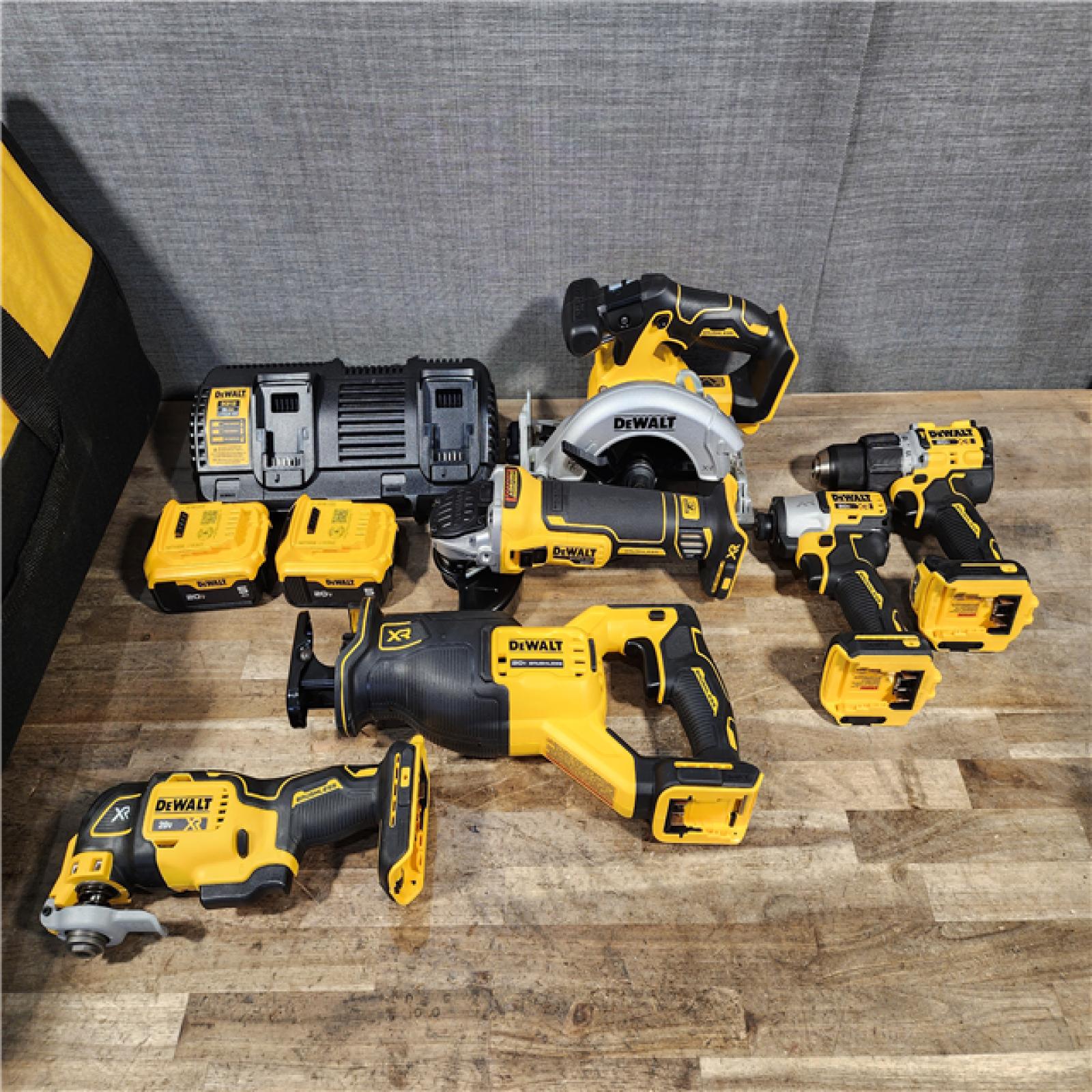HOUSTON LOCATION - AS-IS DEWALT 20-Volt XR Lithium-Ion 6-Tool Cordless Combo Kit with (2) 5.0 Ah Battery Packs and Charger