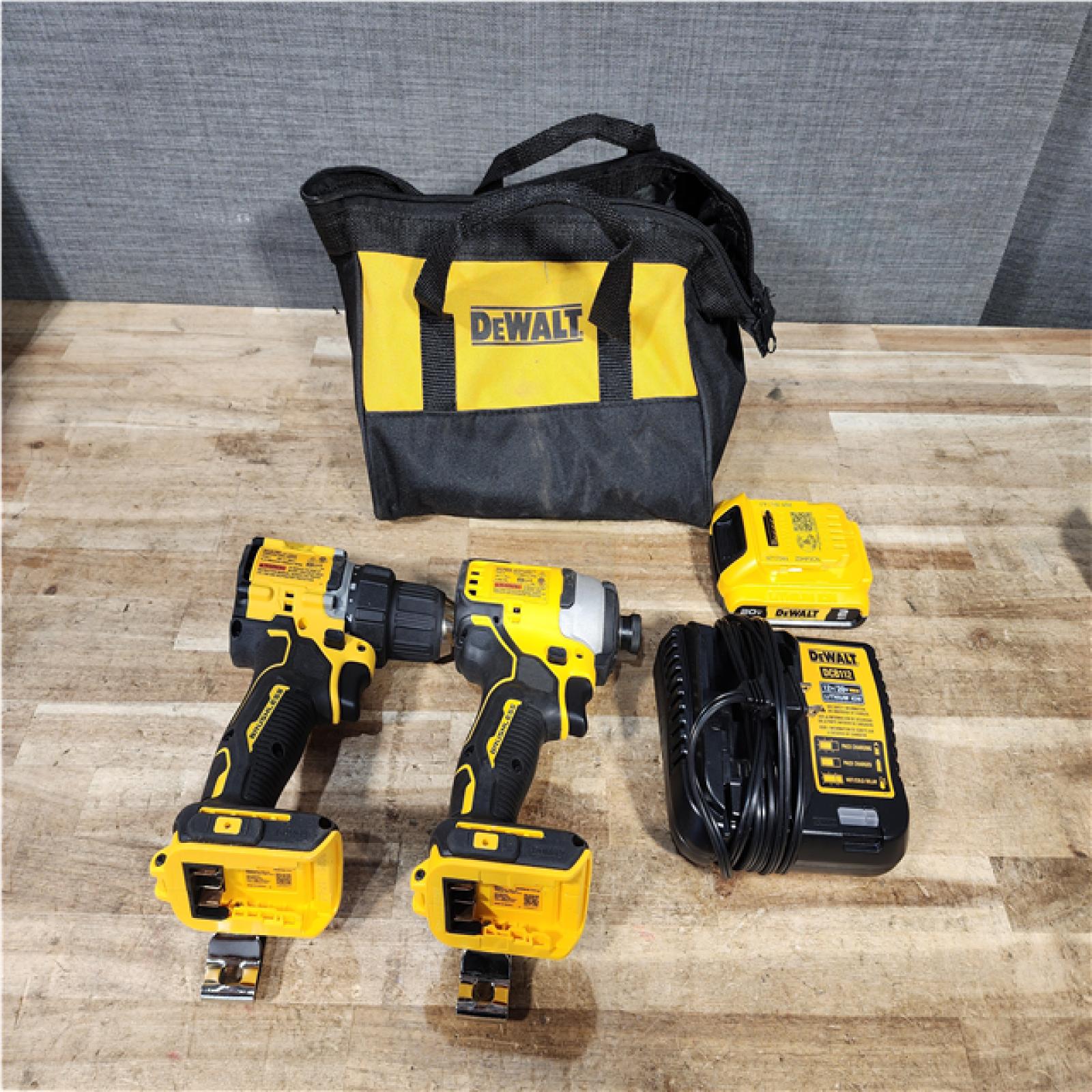 Houston Location AS-IS DeWalt ATOMIC Drill and ATOMIC Impact and Battery with Charger