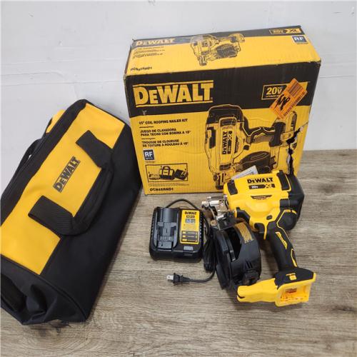 Phoenix Location Appears NEW DEWALT 20V MAX Lithium-Ion 15-Degree Electric Cordless Roofing Nailer Charger and Bag