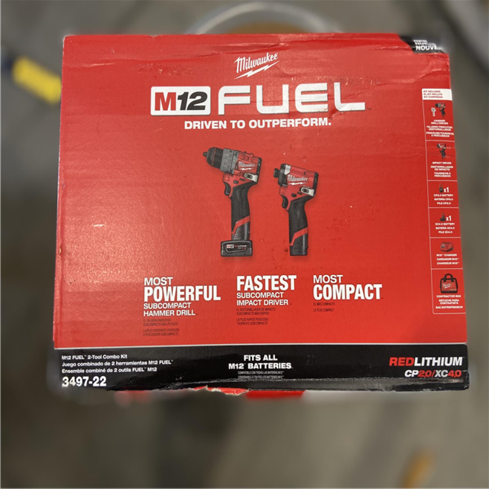 LIKE NEW! - Milwaukee M12 FUEL 12-Volt Lithium-Ion Brushless Cordless Hammer Drill and Impact Driver Combo Kit