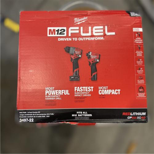 LIKE NEW! - Milwaukee M12 FUEL 12-Volt Lithium-Ion Brushless Cordless Hammer Drill and Impact Driver Combo Kit