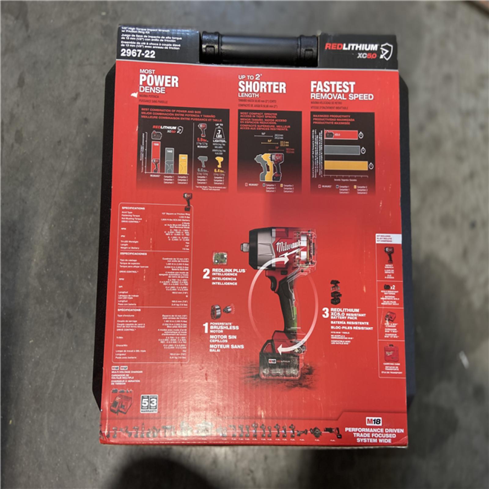 NEW! - Milwaukee M18 FUEL 18V Lithium-Ion Brushless Cordless High-Torque 1/2 in. Impact Wrench w/Friction Ring Kit
