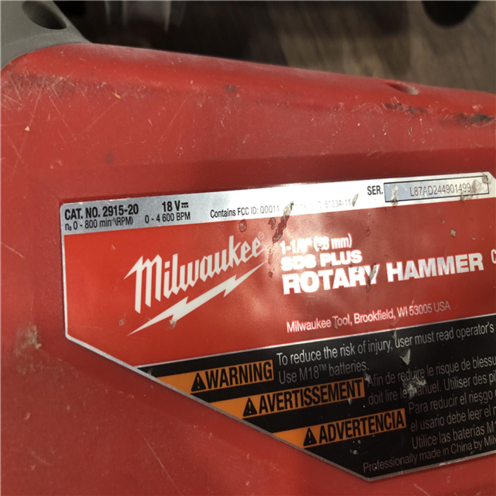 AS-IS Milwaukee FUEL 18V Lithium-Ion Brushless Cordless SDS-Plus 1-1/8 in. Rotary Hammer Drill (Tool-Only)