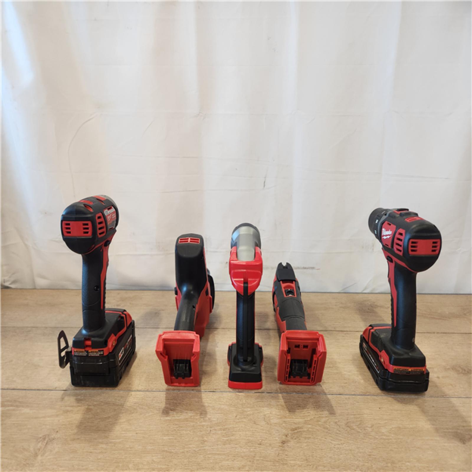 AS-IS- M18 18V Lithium-Ion Cordless Combo Kit (5-Tool) with (2) Batteries, Charger and Tool Bag