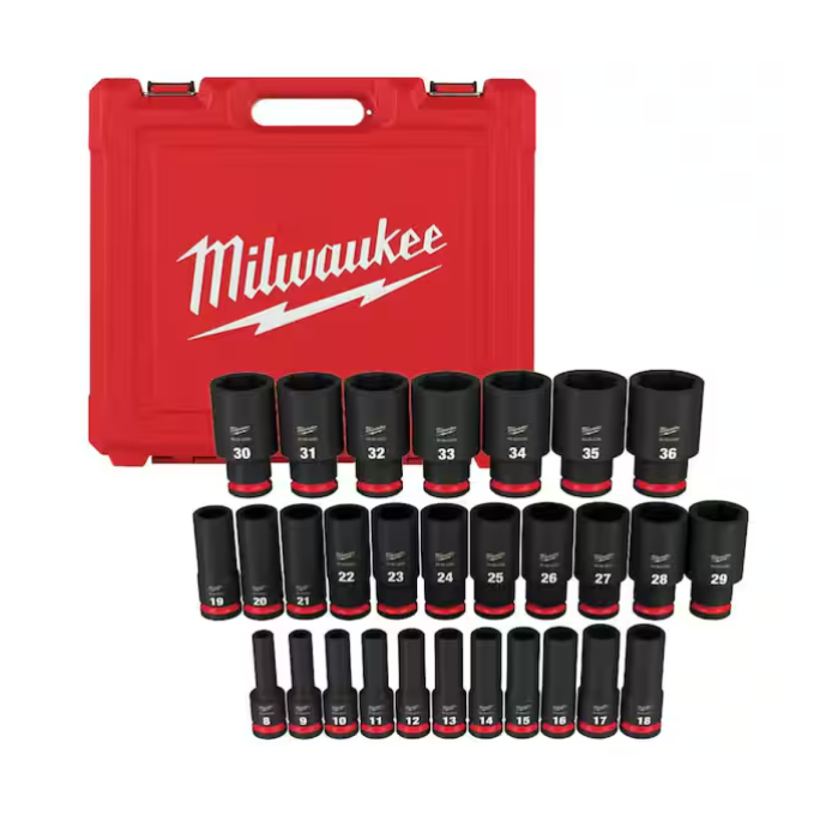 MILWAUKEE SHOCKWAVE 1/2 in. Drive Metric 6 Point Impact Socket Set (29-Piece)