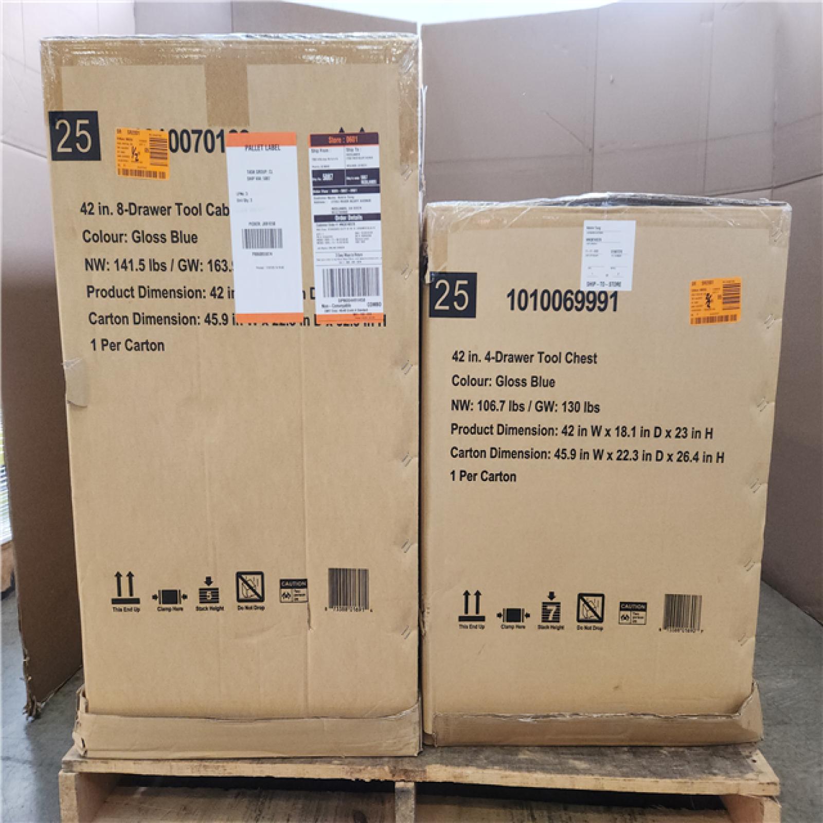 Phoenix NEW Husky Standard Duty 42 in. x 18 in. D 12-Drawer Blue Rolling Tool Chest Combo (SEALED)