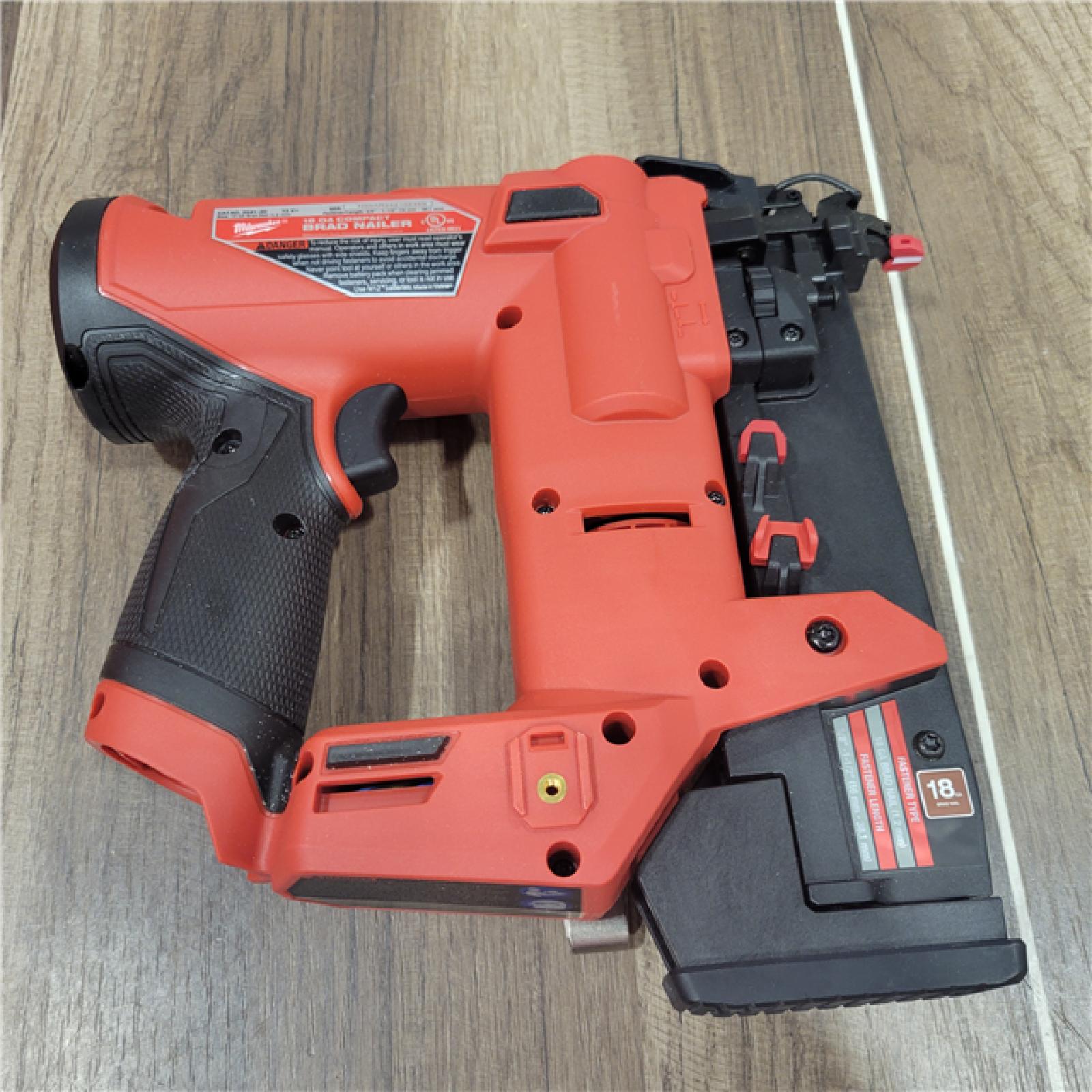 AS-IS Milwaukee M12 FUEL 12-Volt Lithium-Ion Brushless Cordless 18-Guage Compact Brad Nailer (Tool Only)